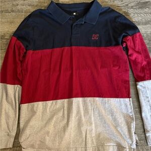 DC Colorblock Polo Shirt - Red, Navy, Gray